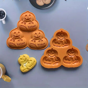 Trio of Halloween Pumpkins Silicone Mould