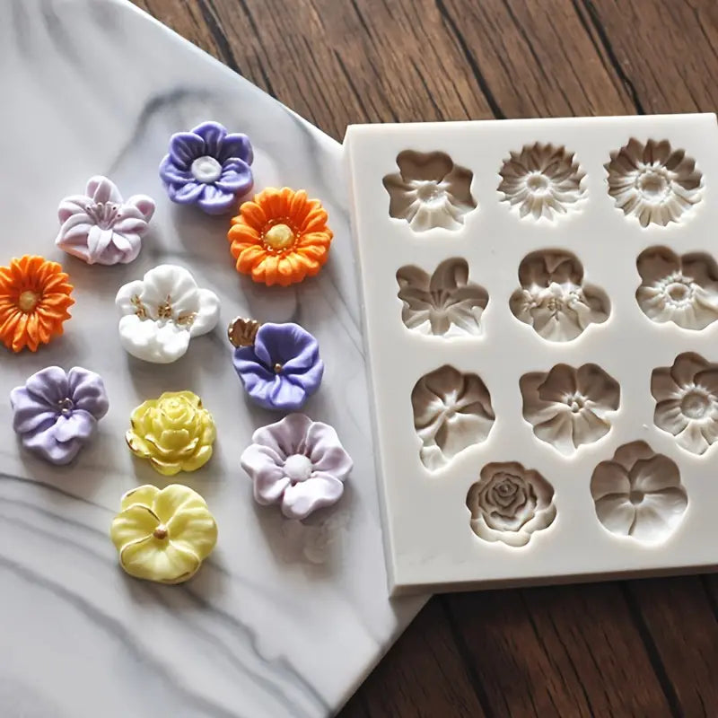 Assorted Wild Flowers Silicone Fondant Mould