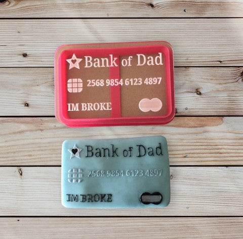 Father's Day 'Bank of Dad' Credit Card Cookie Cutter & Debosser Set | Cookie Cutter Shop Australia