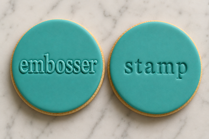 Happy Birthday with heart and Custom Name Stamp or Embosser