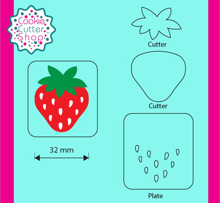 Custom Strawberry and Leaf Cutter set