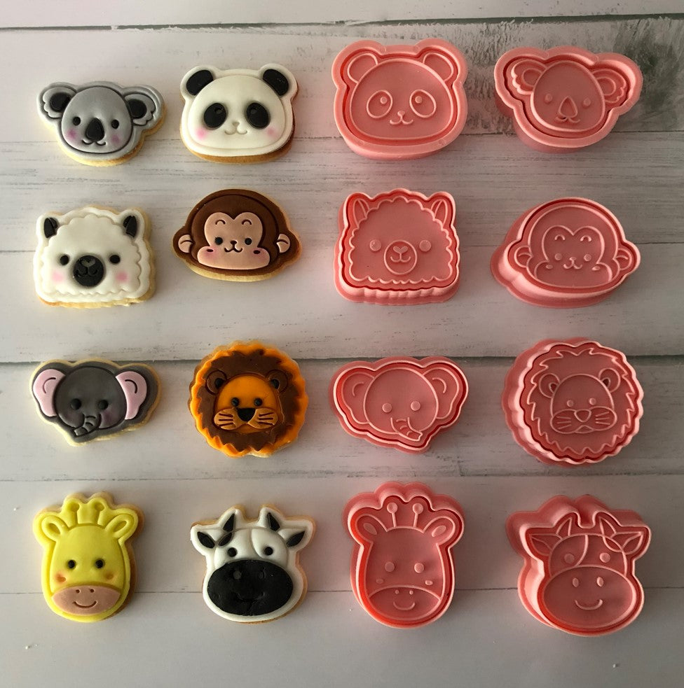 Animal Face Cookie Cutter & Stamp Set