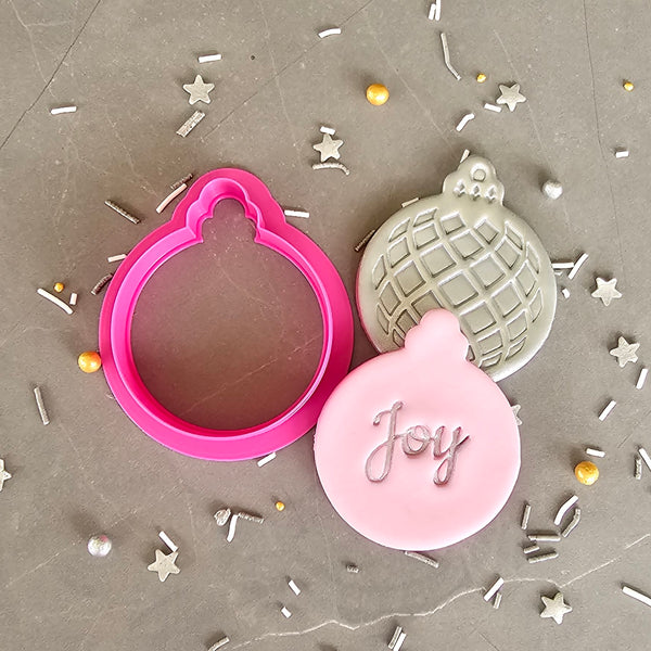 Christmas Ornament Circle Bauble Cookie Cutter (Design 1