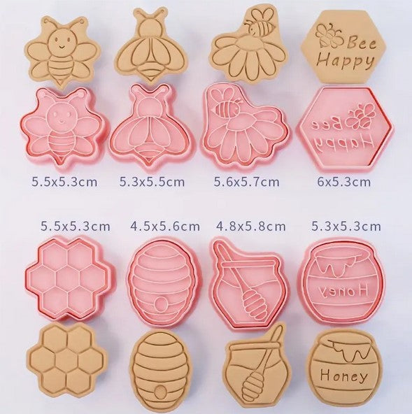 Bee Cookie Cutter & Stamp Set 2