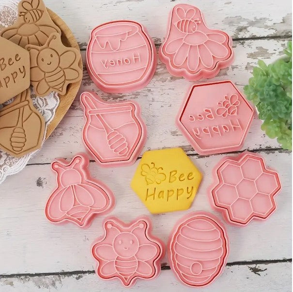 Bee Cookie Cutter & Stamp Set 2
