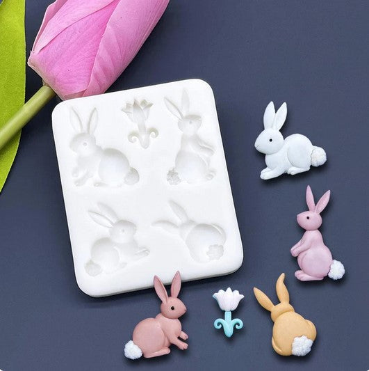 Bunnies & Tulips Silicone Fondant Mould