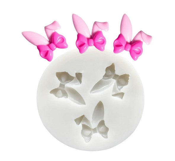 Bunny Ears with Bow Fondant Silicone Mould
