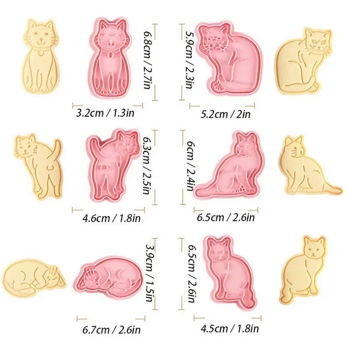 Cats Cookie Cutter & Stamp Set