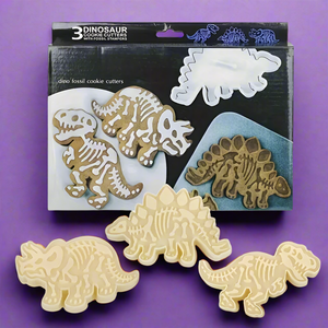 Dinosaur Fossils Cookie Cutter and Stamp set