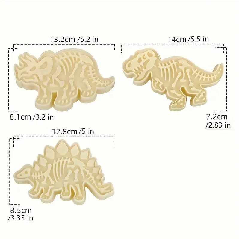 Dinosaur Fossils Cookie Cutter and Stamp set