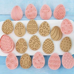 Decorative Easter Egg Cookie Cutter & Stamp Set