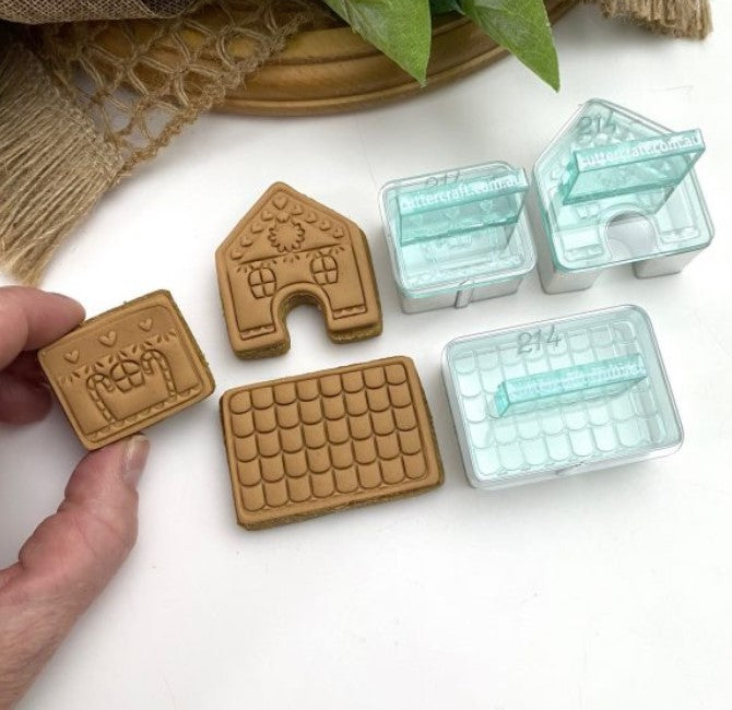 Mini Gingerbread House Cookie Cutter and Embosser Stamp 3 Piece