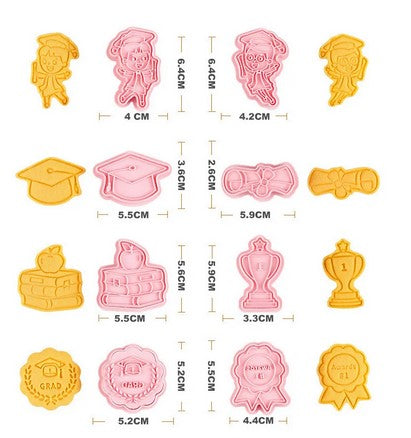 Graduation Themed Cookie Cutters & Stamp Set