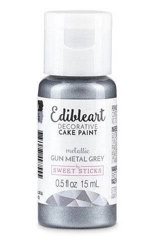 Gun Metal Grey Metallic Edible Art Paint