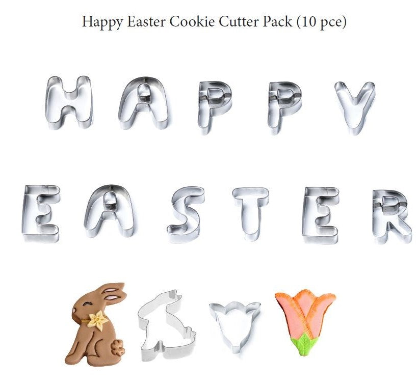 Happy Easter Alphabet letters & Bunny Cookie Cutter Set