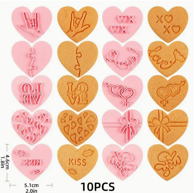 Heart Cookie Cutter & Stamp Set