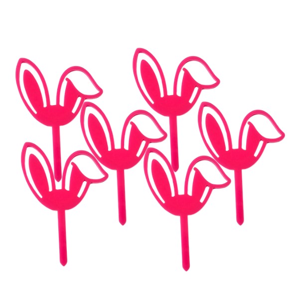 Bunny Ears Cupcake Toppers Set of 6