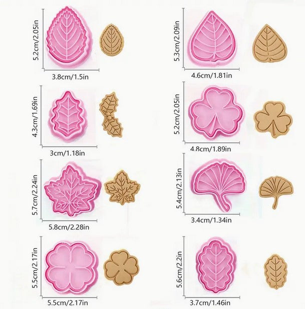 Assorted Leaves Cookie Cutter & Stamp Set