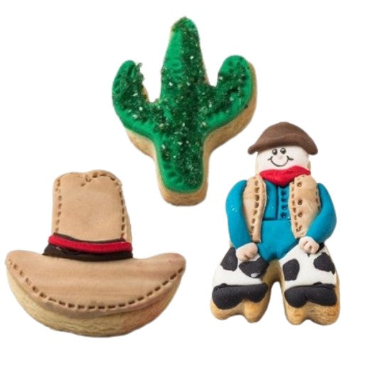 Mini Cowboy Theme Cookie Cutter 3 Pc Set
