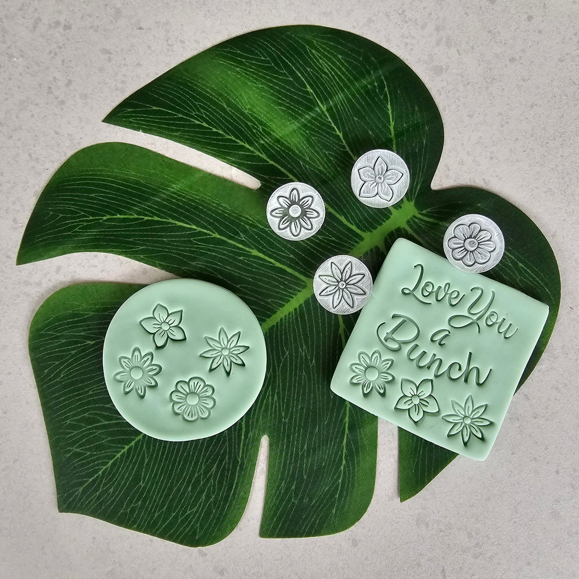 Mini Flower Fondant Cookie Stamp Set 4 Piece