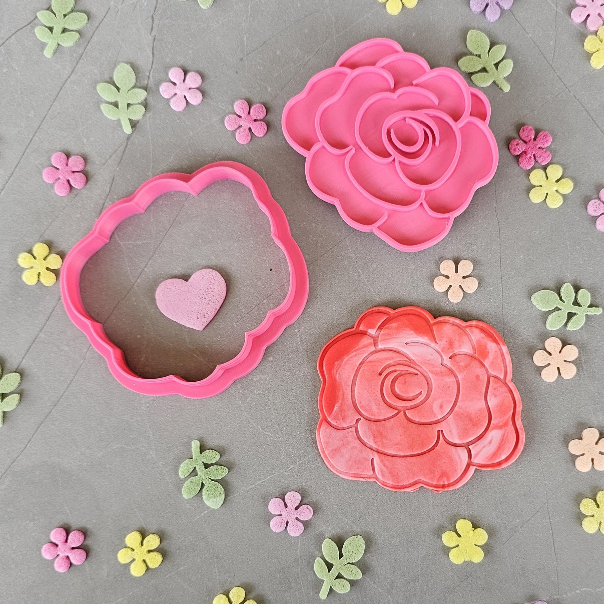 Rose Flower Cookie Cutter & Embosser