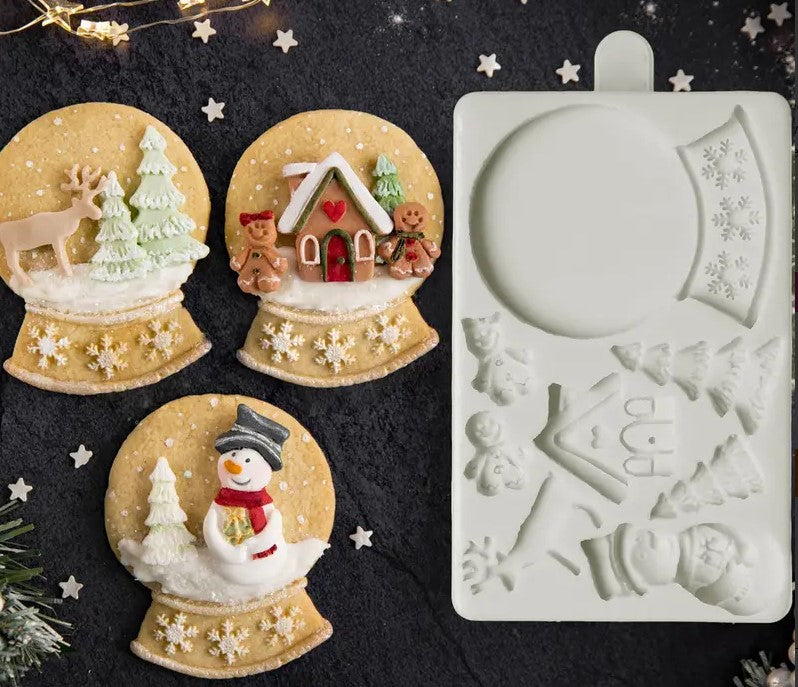 Christmas Snowglobe Cookie Cutter & Silicone Fondant Mould Set