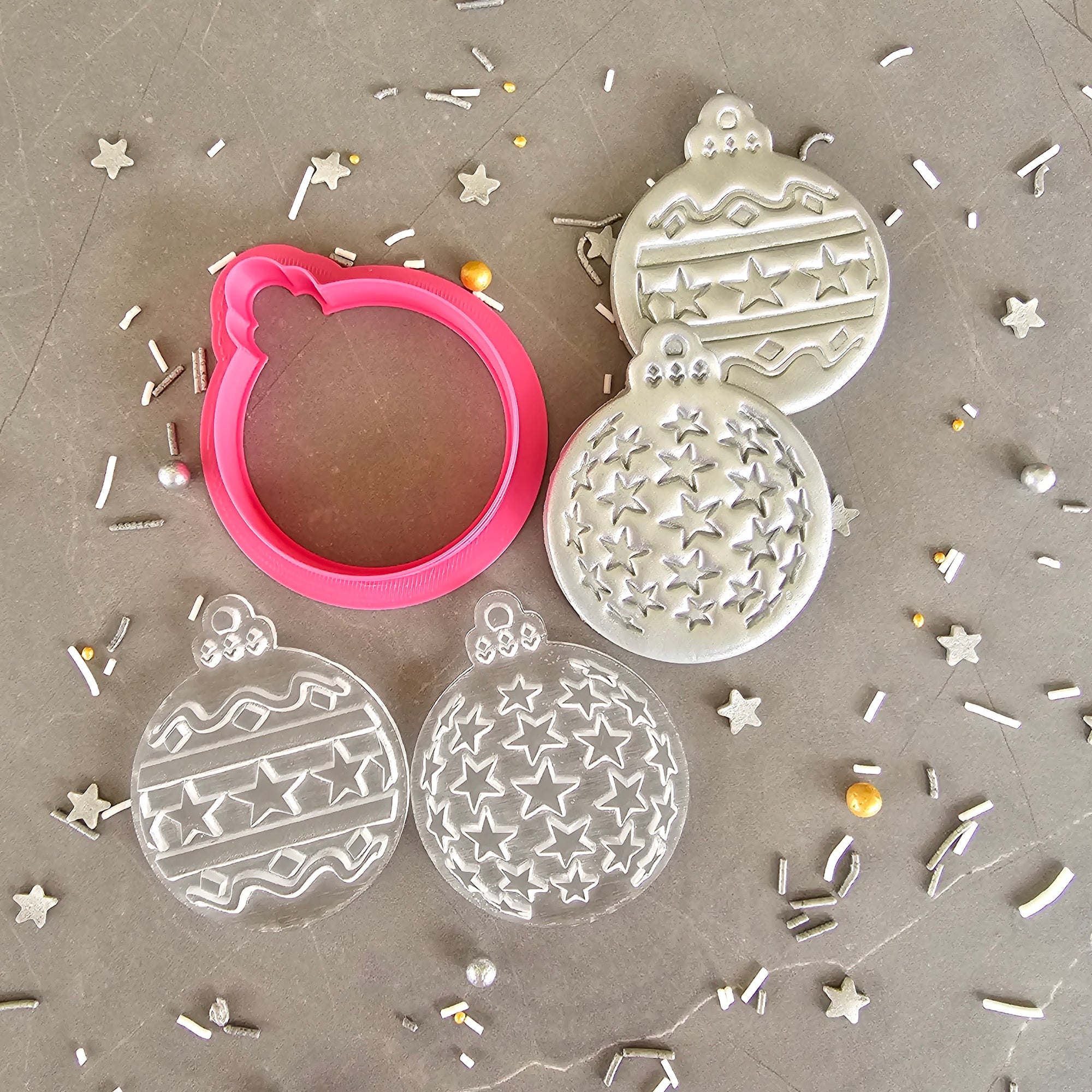 Christmas Bauble Cookie Cutter & Emboss Stamp Set 2