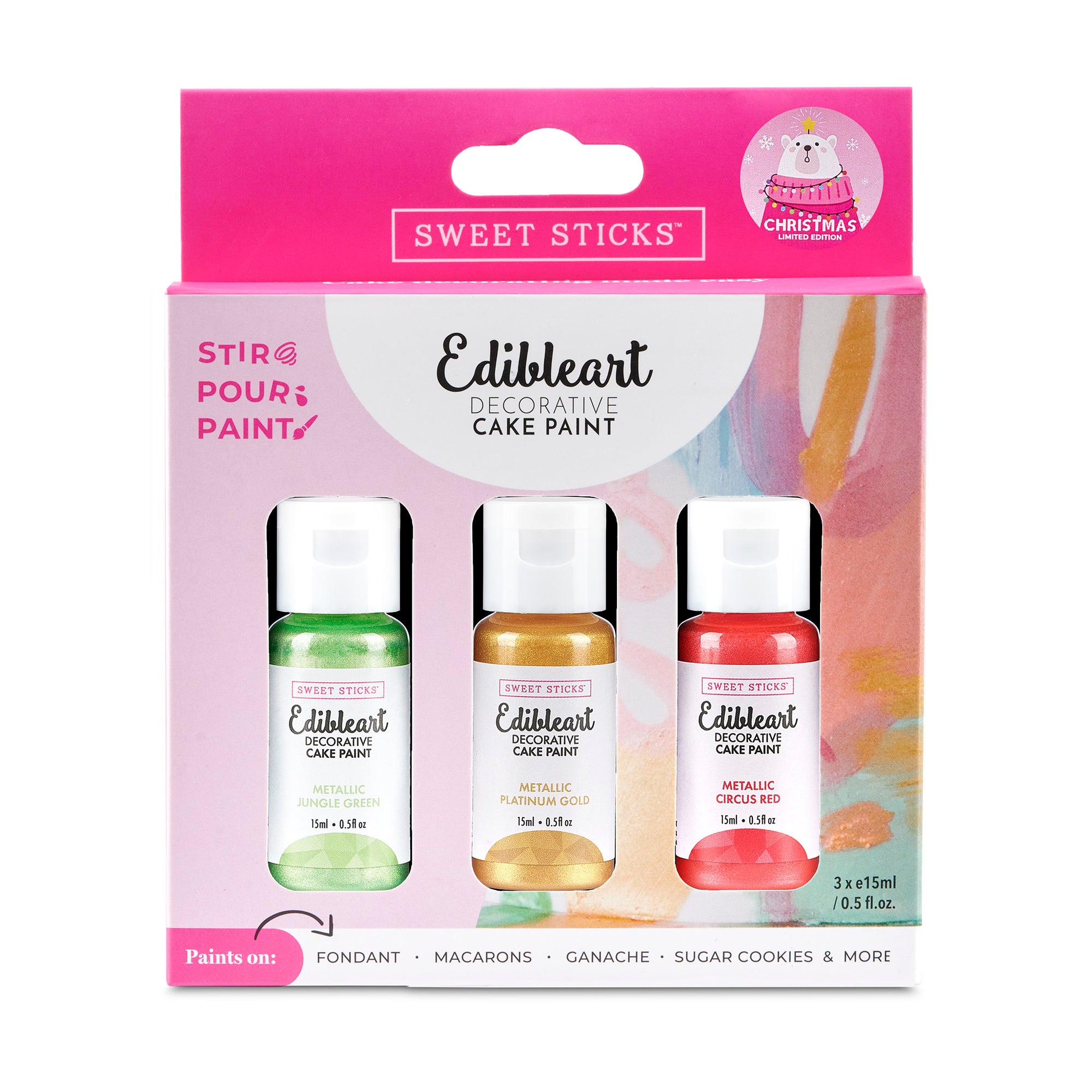 Sweet Sticks EdibleArt Paint Metallic Christmas Trio SALE