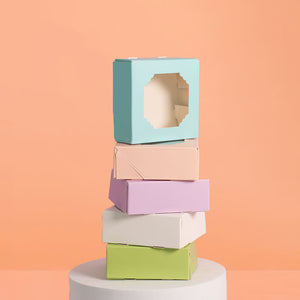 Small Scalloped Pastel Treat or Cookie Box Set