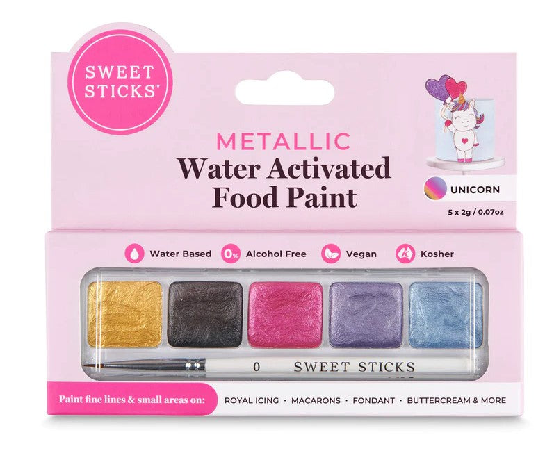 Sweet Sticks Edible Art Water Activated Paint Unicorn Palette | Cookie Cutter Shop Australia
