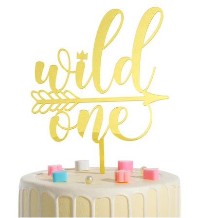 Wild One Acrylic Gold Cake Topper
