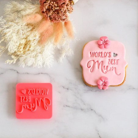 World's Best Mum Fondant Stamp