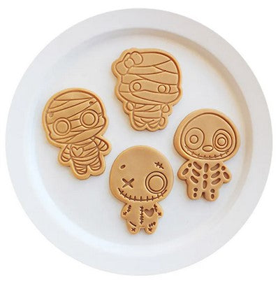 Cute Zombie Cookie Cutter & Emboss Stamp Set