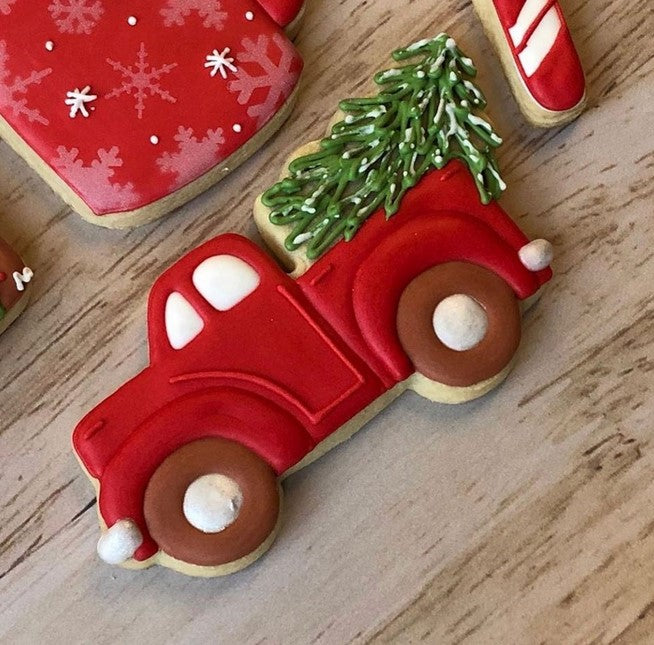 Vintage Truck with Christmas Tree Cookie Cutter