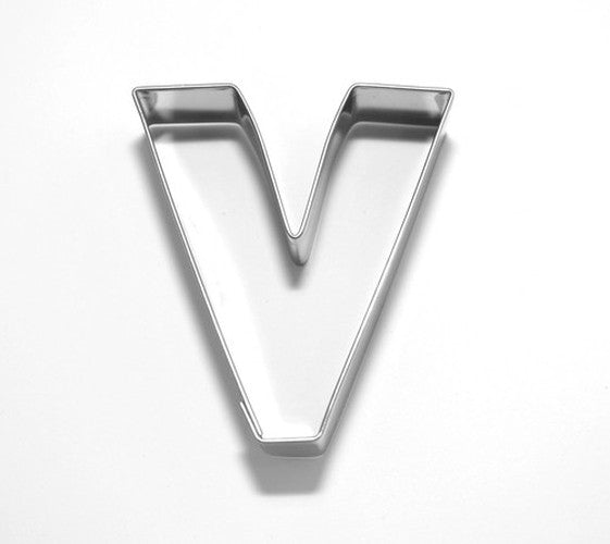 Letter V 6.5 cm Cookie Cutter Stainless Steel-Cookie Cutter Shop Australia