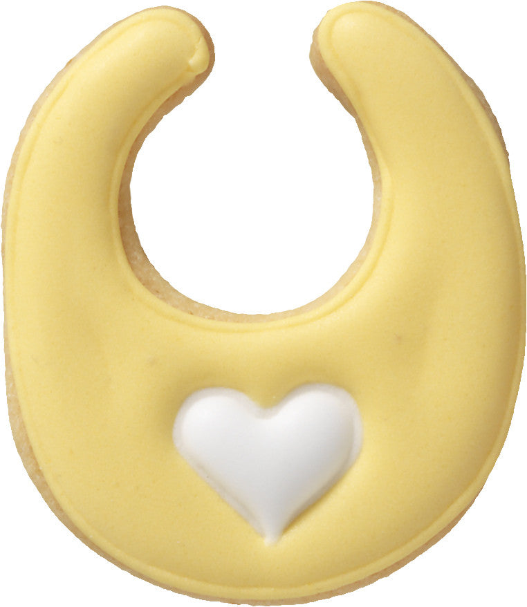 Baby Bib 6cm with Heart Detail Cookie Cutter-Cookie Cutter Shop Australia