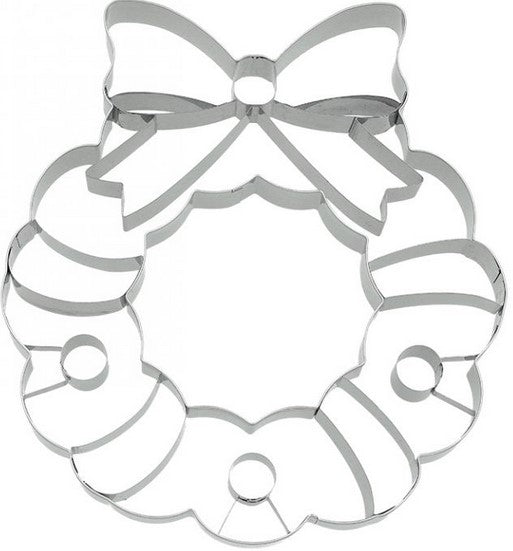 Christmas Wreath Cookie Cutter with Embossed Detail 18cm | Cookie Cutter Shop Australia