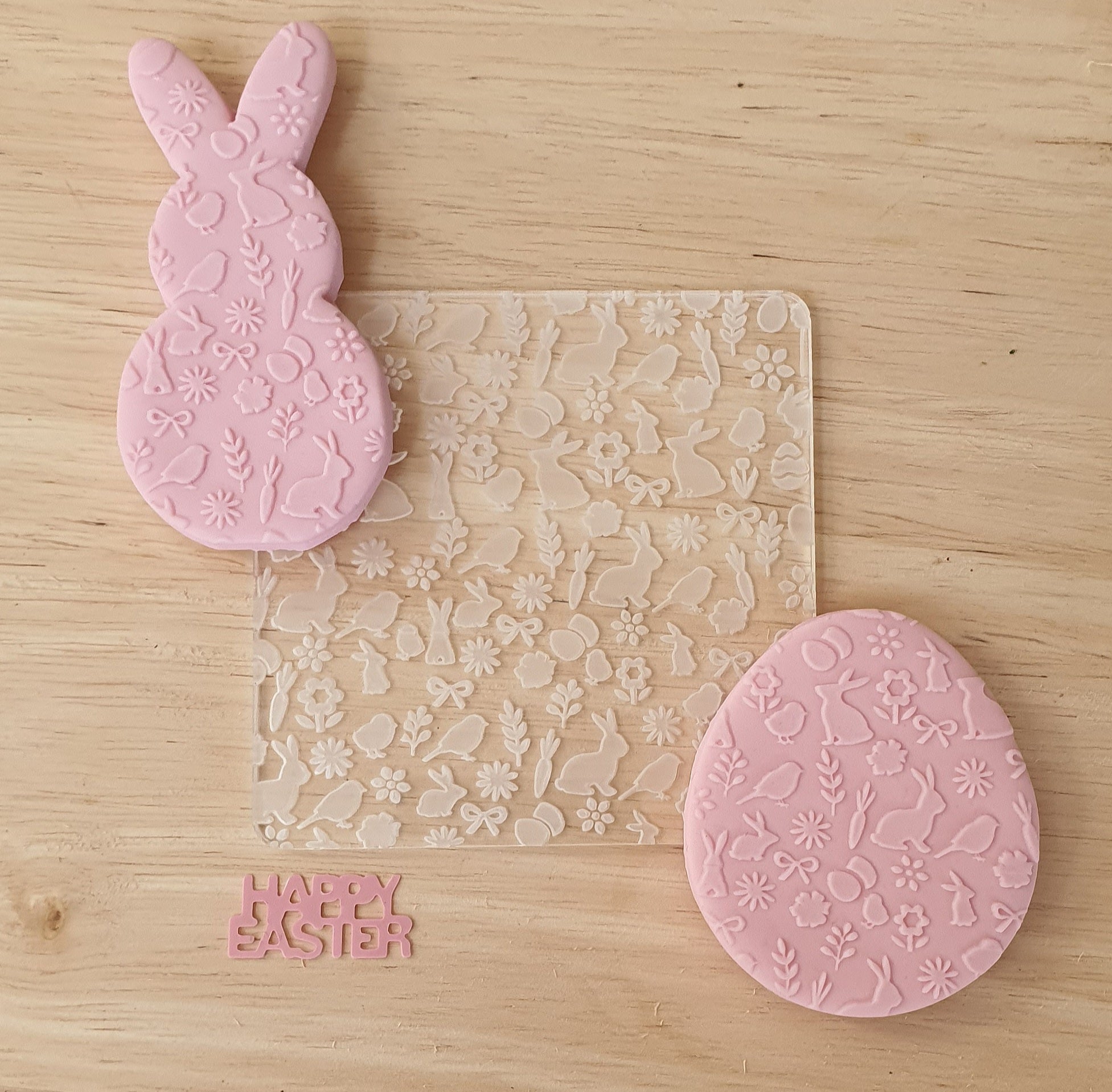 Rabbit cookie cutter set. Easter set cookie stamp. Happy Easter