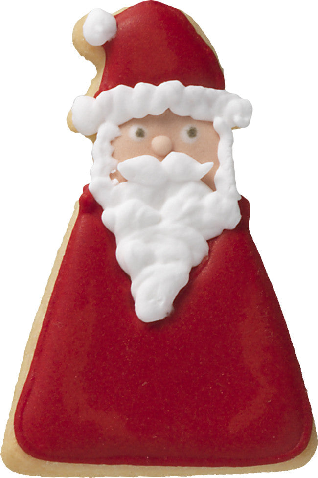 Father Christmas 6cm with Geometric Base Cookie Cutter-Cookie Cutter Shop Australia