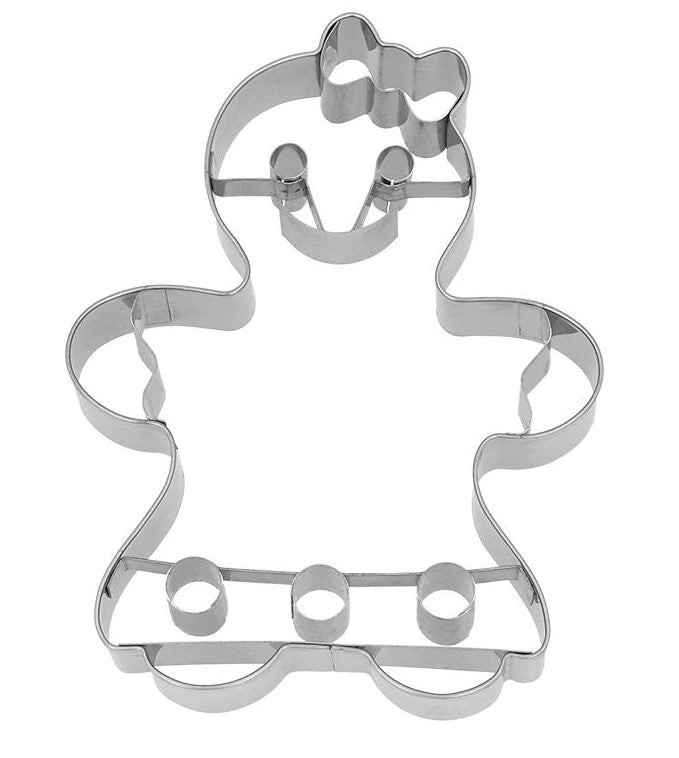 Gingerbread Girl Cookie Cutter with Embossed Detail