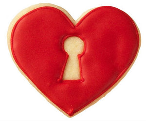 Heart with Keyhole Cookie Cutter Embossed Detail 7cm