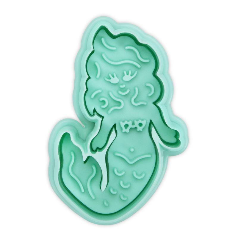 Mermaid TurquoiseMermaid Cookie Cutter 6cm Plastic Embossed | Cookie Cutter Shop Australia