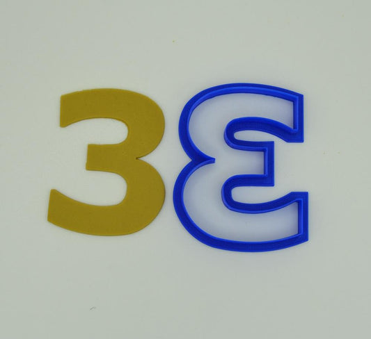 Number 3 Cookie Cutter 8cm Tall-Cookie Cutter Shop Australia