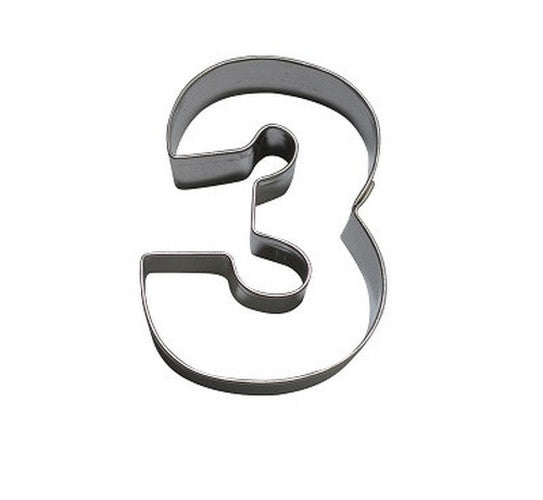 Number 3 6.5 cm Cookie Cutter Stainless Steel-Cookie Cutter Shop Australia