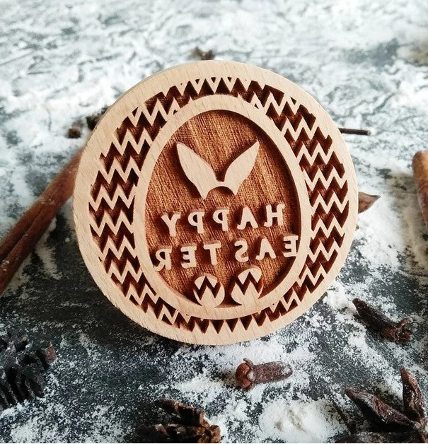Happy Easter Wooden Cookie Stamp