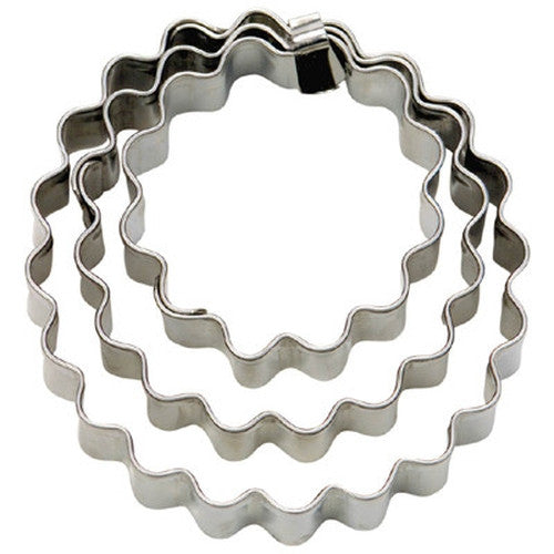 Round Circles Crinkled Mini Set of 3 Cookie Cutters 3, 3.8, & 5cm | Cookie Cutter Shop Australia
