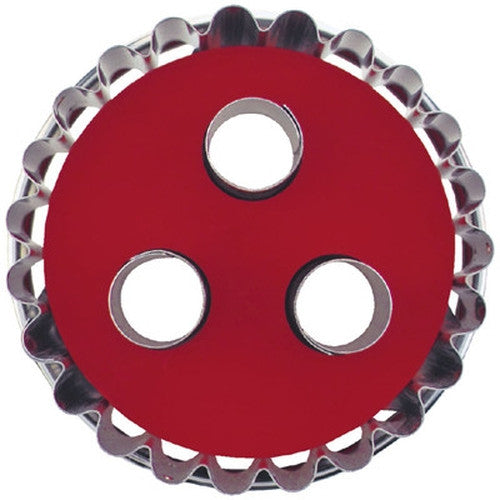Round Crinkled Demountable Linzer with 3 large Circles | Cookie Cutter Shop Australia