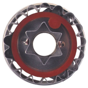 Round Crinkled with Star in Middle Linzer Cookie Cutter with Ejector 5cm-Cookie Cutter Shop Australia