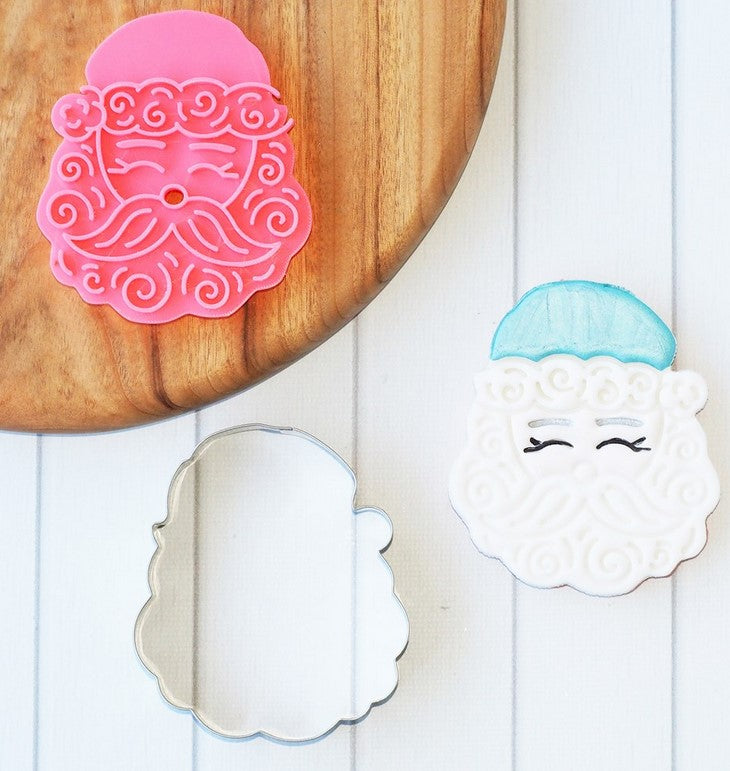 Santa Face Cookie Cutter and Embosser Set | Cookie Cutter Shop Australia