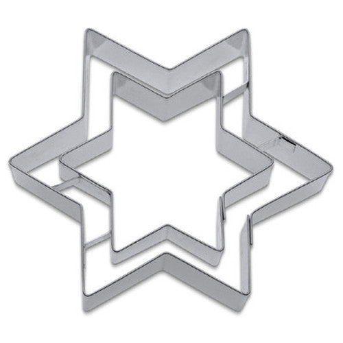 Star with inner Star Embossed Detail Cookie Cutter | Cookie Cutter Shop Australia